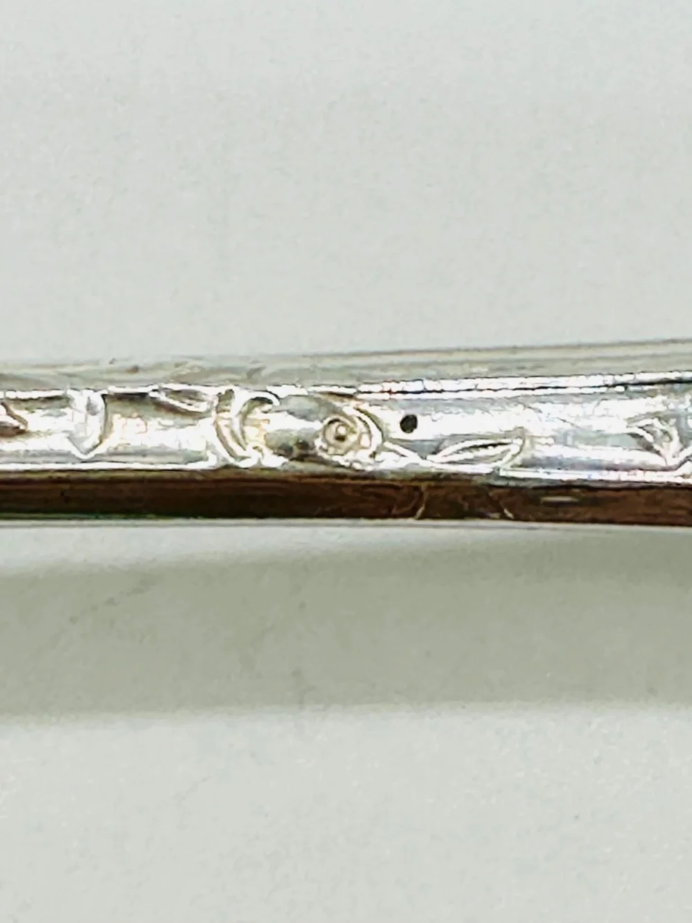 NEW ENGLAND Silver Plate Long Iced Tea Spoons LOT of 6 - Antique 1919 Rosemary